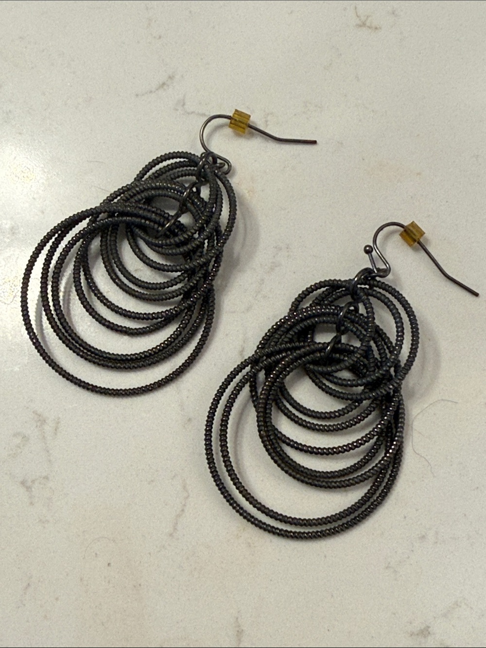 Multi Hoop Black Dangle Earrings - Fashion Jewelry